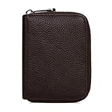 Asukohu RFID-blockierendes Kreditkartenetui, 9 Fächer, PU-Leder, Kartenetui, kleines Akkordeon-Geldbörse für Damen und Herren, mit Reißverschlüssen, Hasen-Organizer, coffee, Mass Beauty