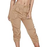 pxjsdwe Cargohose Damen 3/4 Große Größe Stoffhose Trekkinghose Lang Sommer Herbst Golfhose Sportlich Stretch Freizeithose Schnelltrocken mit Taschen Hiking Pants Günstig Outdoorhose Dünne Sweatpants