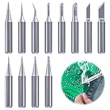 WUISOLQP 900M Lötspitzen 12 Stück Lötkolben Spitzen Lötspitze Ersatzlötspitzen für Lötstationen Schweißgeräte Zubehör Lötkolben Spitze Ersatz Lötspitzen Set Kompatibel mit Hakko Atten Yihua Mehr