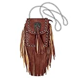 Fashion Fransentasche Damentasche PU Leder Franse Quaste Crossbody Bag Schultertasche Umhängetasche Damen klein Handytasche