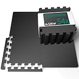 Arebos Eva Puzzlematte 54-teilig | Bodenschutzmatte ca. 5,9 m² inkl. Randstücke | Fitness, Pool & Spielmatte | Trainingsmatten Fitnessgeräte | Fitnessmatte 32,5 × 32,5 x 1 cm