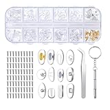 Brillen Nasenpads Brillen Reparatur Set mit 80 Schrauben Pinzette Kleiner Schraubendreher für Brillen Lesebrillen 12 Stile 60 Paar brillen nasenpads nasenpads brille nasenpads brillen nasenpads