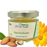 avantal® Hautbalsam aus Mandel und Calendula | Creme gegen sehr trockene Haut und Neurodermitis, Psoriasis, Schuppenflechte, mindert Juckreiz & beruhigt die Haut