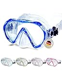 AQUAZON Beach Taucherbrille-besonders bequemes Silikon - inkl. Netztasche - Schwimmbrille mit extra temperiertem Glas für glasklarer Sicht-Kinder 7-12 Jahre, Erwachsene
