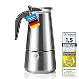 Coffee Fox® Espressokocher aus Edelstahl - Kaffeebereiter Kaffeekocher Espresso-Kanne (9 Tassen - 450 ml)
