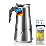 Coffee Fox® Espressokocher aus Edelstahl - Kaffeebereiter Kaffeekocher Espresso-Kanne (6 Tassen - 300 ml)