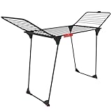 Vileda King Ultimate Wäscheständer, Black Edition, XXL-Leinen für weniger Falten, Trockenlänge: 20 m, Kleinteilehalter, stabil und robust, einfacher Transport Dank Sicherung und Rollen, Eco-Pack