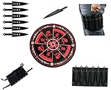 EIN Satz Wurfmesser Kunai 6-teiliges Set mit Ziel rutschfestem Griff und Scheide Japanisches Wurfmesser-Zubehör für Anime Cosplay Schwarz nur für Erwachsene -18 Jahre erforderlich 4402DR, RC-040-6