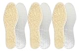 Berckland 3er Pack AluTherm Lammfell natur - Lammfell mit Alu-Isolierung -Made in Germany Extra warme Einlegesohle für Freizeit, Arbeit, Wandern in Gr.39