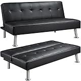 Yaheetech Couch Schlafsofa Bettsofa Klappsofa Gästebett Rückenlehne neigbar 105°/140°/180°, 166,5 x 94 x 40 cm, 320 KG belastbar