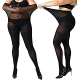 MANZI Damen Strumpfhose 2 or 4 Paar Plus Größen XL-4XL(44-62),2 Paar Schwarz(70 Den),70 Denier XXXL