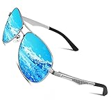 CGID Sonnenbrille Herren Pilotenbrille Polarisiert Ultraleichte AL-MG Metallrahmen Klassische Fliegerbrille UV400 Schutz CAT3 CE Fahren Angeln Laufen Outdoor