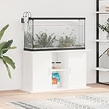 Homgoday Aquariumständer mit Fächer und Ablagen Aquarienschrank Aquarium Unterschrank Aquarium Tisch Aquarienunterschrank Terrarium Schrank Weiß 101x41x58 cm Holzwerkstoff