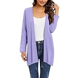 Damen-Strickjacke, drapiert, lange Ärmel, vorne offen, lässig, Strickpullover, Mantel, weiche Oberbekleidung, rose, XXL