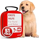 PURAHELP® Erste Hilfe Set für Hund & Katze [51 Teile] - Erste Hilfe Verbandstasche mit Zeckenzange, Pinzette & Mehr - Notfallset für Hunde & Katzen - Hundeapotheke Set - First Aid Emergency Kit Dog