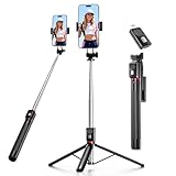 Selfie Stick & Hand -Stativ, 170cm Tragbares Stativ für Smartphone mit Drahtlos-Fernauslöser, Kompatibel mit iPhone/Android