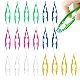 Lunpog 10 Stück Bügelperlen Pinzette, Mehrfarbig Pinzette Leichte Kunststoff Pinzette für Basteln von Perlen Elektronik Familien Handwerk 10 cm Multifunktional Perlenpinzette für DIY Puzzle Zubehör