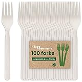 HAAGO 100 PLA Gabeln Besteck aus Bioplastik - Biologisch Abbaubar (Weiß, 16,5 cm) - Umweltfreundliches Mehrwegbesteck für Party, Garten & Hochzeit