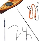 BeGrit Teleskop Bootshaken Edelstahl Ausziehbar Dock Polen 90-250 cm,Ø 25mm seewasserbeständig Schleusenhaken Langlebig Rostbeständig Ausziehbar Bootshaken für Boot Docking Positionieren