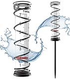 Toiclebor Regenmesser für Außenbereich,Glasröhre mit Metallständer, gut ablesbar mit rotem Schwimmer,dekorativ für Garten & Hof, Modell RM-BS7-001