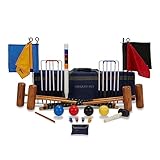 Übergames Extrem hochwertiges Pro Croquet / Krocket Set für Fortgeschrittene (4 Spieler) , Krocket Set aus Hartholz ECO-Holz für 4 Pers.