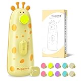 Elektrische Nagelfeile Baby Nagelpflegeset Elektrisch Nagelpflege Nail Trimmer Nagelschere Nageltrimmer Nail File Maniküre & Pediküre Set für Neugeborene Baby mit Licht, Gelb
