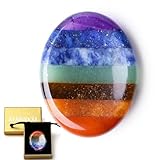 XIANNVXI Chakra Edelsteine Handschmeichler Stein Glücksstein Mutstein Heilsteine Kristall Sorgensteine Daumen Natürlich Poliert Oval Pocket Steine Angst Stress Relief Meditation