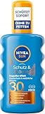 NIVEA SUN Schutz & Bräune Sonnenspray LSF 30, Sonnencreme mit Pro-Melanin-Extrakt für eine ebenmäßige Bräune, sofortiger Sonnenschutz mit UVA/UVB-Filtersystem (200 ml)