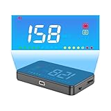 AMHVMU A200 Head up Display Auto OBD2 - Klare Sicht bei Sonne & Auto-Helligkeit - Geschwindigkeit (km/h & mph), Wassertemperatur, Drehzahl, Spannung - Für OBD2 Fahrzeuge