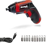 Einhell Akkuschrauber TE-SD 3,6/1 Li (Li-Ion, 3.6 V, 4.5 Nm Drehmoment, Micro-USB-Lader, Magnetbithalterung, LED-Beleuchtung, Softgrip, inkl. 10-teiliges Bit-Set)