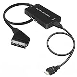 DigitPro SCART auf HDMI Adapter (mit Kabel), SCART auf HDMI Konverter, HD 1080P Audio- und Videokonverter, für HDTVs, Set-Top-Boxen, VHS, Xbox, PS3, Sky, DVD, Blu-ray