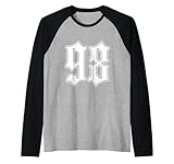 #98 weiß Nummer 98 Latino Sports Fan Team Cholo Easy Raglan