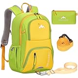 ONETOALL Kinderrucksack 10L für Mädchen Jungen mit Brustgurt, Wanderrucksack Kinder mit Sicherheitsleine, Kindergartenrucksack mit Federmäppchen, Rucksack Kinder ab 3 Jahre für Wandern Schule Reisen