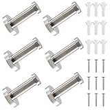 Luabue 6 Stück Garderobenhaken Edelstahl Gebürstet Wandhaken Handtuchhaken Kleiderhaken Haken Garderobe Mantelhaken Bad Garderobe Haken zum Schrauben Wandmontage für Garderobe Bad Küche Wand 75mm