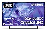 Samsung Crystal UHD 4K DU8579 Fernseher 43 Zoll, Samsung TV mit Dynamic Crystal Color, 4K Upscaling, AirSlim Design, Smart TV, GU43DU8579UXZG, Deutsches Modell [2024]