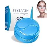 60 Pcs Augenpads,Augenpads Gegen Augenringe,Mit Hyaluron & Kollagen für Anti-Aging,Mindern Falten und Schwellungen Mit Kühlend Feuchtigkeit
