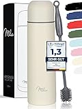 Milu Thermosflasche Thermoskanne Isolierflasche 1L, 750ml, 500ml - Isolierte Edelstahl Trinkflasche, 100% Auslaufsicher, Doppelwandisolierung (Buttercream, 500ml)