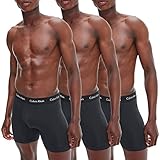 Calvin Klein Herren 3er Pack Boxer Briefs Baumwolle mit Stretch, Schwarz (Black W Black Wb), M