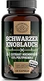 Schwarzer Knoblauch 1500mg -WICHTIG: 25:1 Extrakt (=37500mg schwarzer Knoblauch pro Tagesdosis +15% Polyphenole +SAC) Knoblauch Kapseln Hochdosiert -LAB geprüft- DE SCHEUNENGUT®