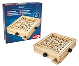 Noris 606101983 Deluxe Holzlabyrinth ab 6 Jahren - Labyrinth aus Holz (20x20 cm) mit 2 Kugeln - Geschicklichkeitsspiel für Kinder & Erwachsene