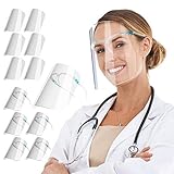 PETHREE Transparenter Gesichtsschutz Face_Shield_Visor Set mit 12 austauschbaren transparenten Antibeschlag-Visieren und 6 wiederverwendbare Brillen, geeignet für Erwachsene und Kinder