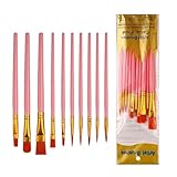 10-teiliges Acryl-Pinsel-Set, Malerei, Kunstzubehör für Aquarell, Gouache, Acrylfarben, Nylonhaar, Aquarellmalerei