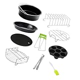 QUXVUIS Hitzebeständiger Kuchenkorb, Brotständer für Zuhause, Grillen, langlebig, vielseitig, Karbonstahl, Karbonstahl Luftfritteusen Zubehör, 9 Zoll