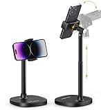 ULANZI Handy Ständer Tisch, Handyhalterung Verstellbar, Multi-Winkel Handyhalter, Phone Holder für Schreibtisch Kompatibel mit iPhone 15 14 13 12 11 Pro Max/Galaxy/Huawei/Xiaomei/Redmi