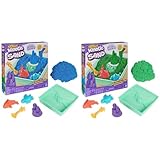 Kinetic Sand Sandbox Set Blau - mit 454 g original magischem kinetischem Sand aus Schweden & Sandbox Set Grün