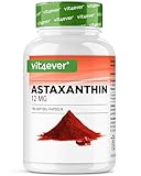 Astaxanthin 12 mg - 150 Softgel Kapseln (10 Monatsvorrat) - Premium: Echtes Astaxanthin aus reiner Haematococcus Pluvialis-Mikroalge - Optimiert mit Vitamin E & Olivenöl - Laborgeprüft