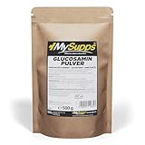 My Supps Glucosamin Pulver 500g – 100 % reines Glucosamin-HCL – hochdosiert & ohne Zusätze – Hydrochlorid für tägliche Ergänzung – HCL-Pulver in Premiumqualität – Made in Germany