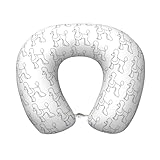 Mosytuky Reisekissen mit Pudel-Motiv, Memory-Schaum, U-förmiges Nackenkissen zum Schlafen, für Flugzeug, Auto und Zuhause