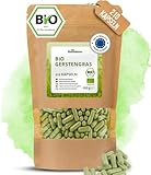 RheinNatur Bio Gerstengras Kapseln 210 Stück - 2700 mg je Tagesdosis - Reines Bio-Gerstengraspulver in pflanzlicher Kapselhülle, vegan