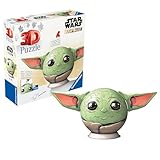 Ravensburger 3D Puzzle 11556 - Puzzle-Ball Grogu mit Ohren - 72 Teile - Puzzle-Ball für Star Wars und Mandalorian Fans ab 6 Jahren, Baby Yoda-Figur Grogu, Star Wars Spielzeug, Star Wars Deko